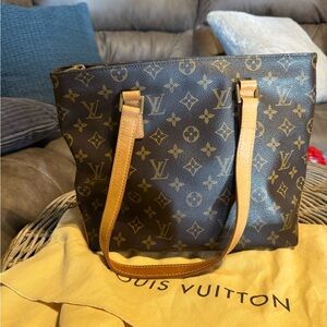 Louis Vuitton Monogram Shoulder Bag in Brown and Tan
